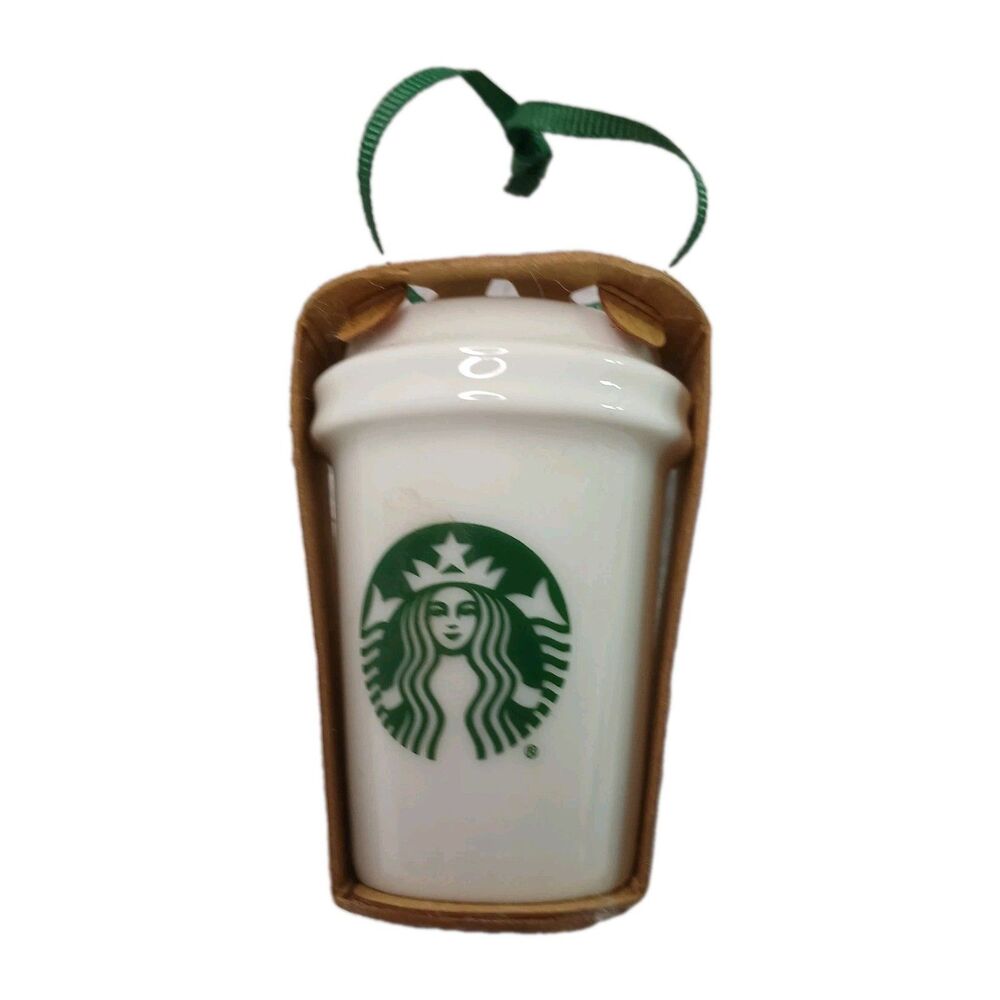 Starbucks Ornament Travelmug Green Siren Logo NEW 2.75" tall Christmas Key Chain